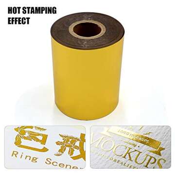 Hot Foil Stamping Paper 1 Roll Gold + 1 Roll Silver 3" x 400ft PU Heat Transfer Anodized Gilded Paper for Hot Foil Stamping Machine (3 inch, Gold+Silver)