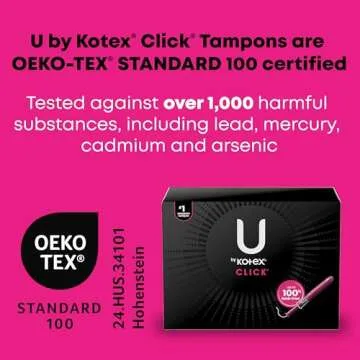 U by Kotex Click Compact Tampons Super Plus Absorbency 192 Count