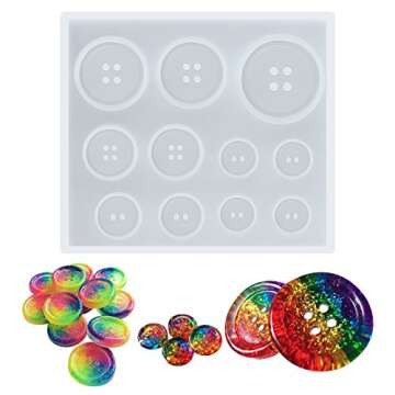 Funshowcase Button Resin Silicone Mold for DIY Crafts