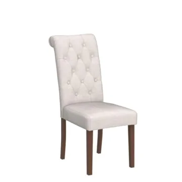Stylish COLAMY Button Tufted Dining Chairs Set of 6
