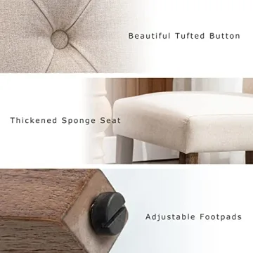 Stylish COLAMY Button Tufted Dining Chairs Set of 6