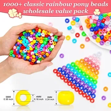 1000+ Multi-Colored Pony Beads for Crafting and Fun