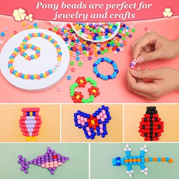 1000+ Multi-Colored Pony Beads for Crafting and Fun