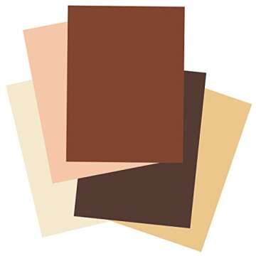 Tru-Ray Shades of Me Construction Paper, 5 Assorted Skin Tone Colors, 9" x 12", 50 Sheets