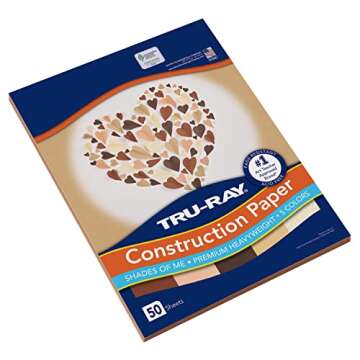 Tru-Ray Shades of Me Construction Paper, 5 Assorted Skin Tone Colors, 9" x 12", 50 Sheets