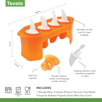 Tovolo Dino Popsicle Molds - Fun and Safe Frozen Treats