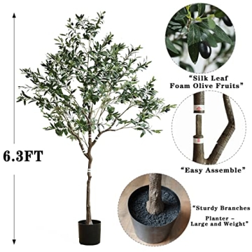Realistic 76" Olive Tree for Elegant Home Decor