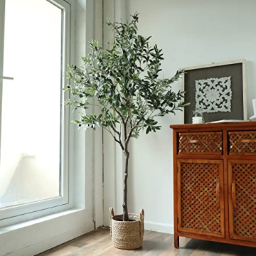 Realistic 76" Olive Tree for Elegant Home Decor