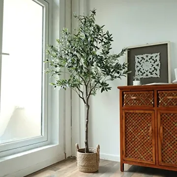 Realistic 76" Olive Tree for Elegant Home Decor