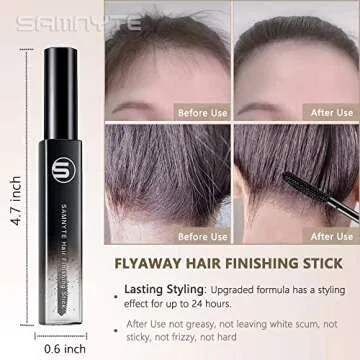 Samnyte Hair Wax Stick for Flyaways, Fly Away Hair Tamer Stick for Baby Hair, Hair Finishing Stick Works in 3 Seconds, Hair Wax Stick for Long-Lasting Fixed Hair Styling, Wax Stick for Hair