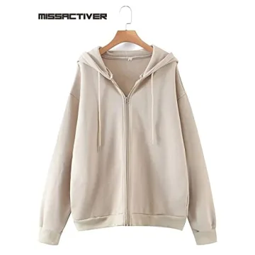 MISSACTIVER Women's Vintage Oversized Zip Up Hoodie