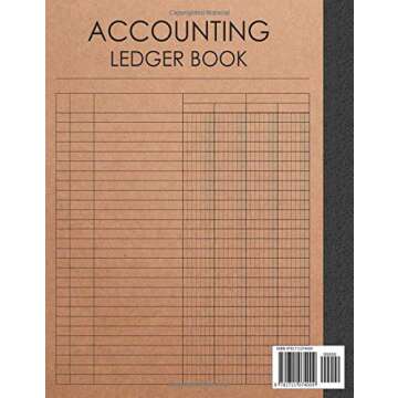 Accounting Ledger Book 12 Column: 120 pages , 8.5 x 11 inches ( large size ) , Brown craft paper sty...