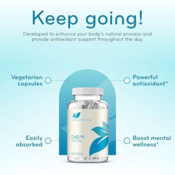 Clear Formulas Pure CoQ10 200mg 200 Capsules - Quick Absorption Non-GMO