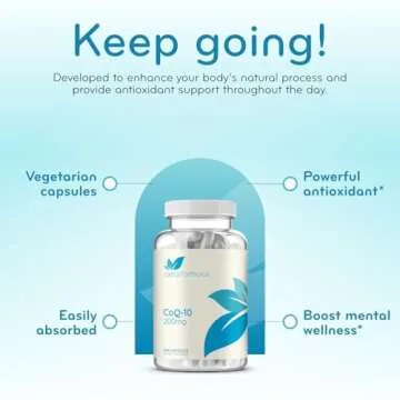 Clear Formulas Pure CoQ10 200mg 200 Capsules - Quick Absorption Non-GMO