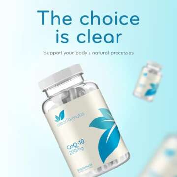 Clear Formulas Pure CoQ10 200mg 200 Capsules - Quick Absorption Non-GMO