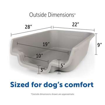 PuppyGoHere Dog Litter Box, Misty Gray Color, Extra Large Size, Durable & Pet Safe Puppy Litter Box,...