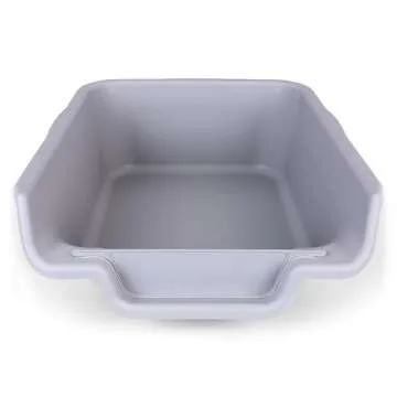 PuppyGoHere Dog Litter Box, Misty Gray Color, Extra Large Size, Durable & Pet Safe Puppy Litter Box, Indoor Open Top Entry Dog Litter Pan, Comfortable for Dogs, Great for Dogs up to 35 lbs