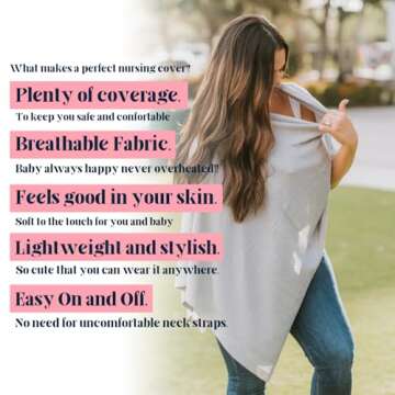 Breathable Nursing Cover Up for Breastfeeding - Privacy Nursing Covers - Improved Ponchy by Gold Mam...