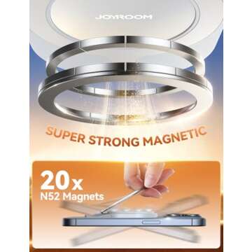 JOYROOM Suction Cup Phone Mount with Strong Magnet & Pull Ring