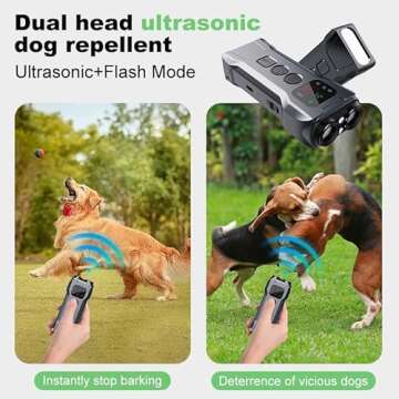 Dog Bark Deterrent Device with 3 Modes & LED Light