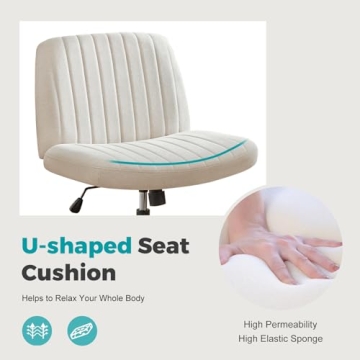 DUMOS Criss Cross Chair - Ergonomic Armless Office Seating