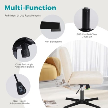 DUMOS Criss Cross Chair - Ergonomic Armless Office Seating