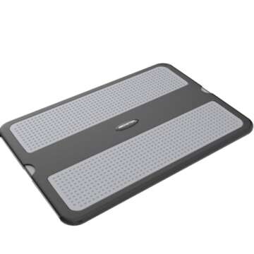 AboveTEK Portable Laptop Lap Desk w/ Retractable Left/Right Mouse Pad Tray, Non-Slip Heat Shield Tablet Notebook Computer Stand Table w/ Sturdy Stable Work Surface for Bed Sofa Couch or Travel