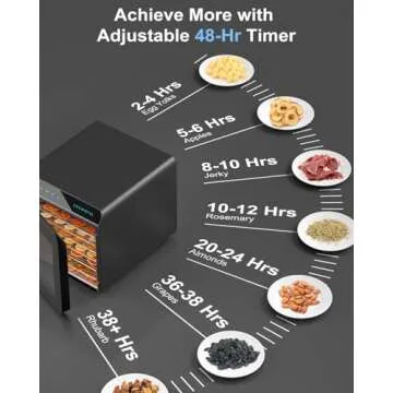 CROWNFUL Food Dehydrator Machine, 7 Stainless Steel Trays, Large Drying Space Dehydrated Dryer, Adjustable Timer and Temperature Control, Dryer for Jerky, Fruit, Meat, Herbs, 30+ Free Online Recipes