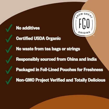 FGO Organic Chai Tea 16 Ounce Loose Leaf Bulk Resealable Bag