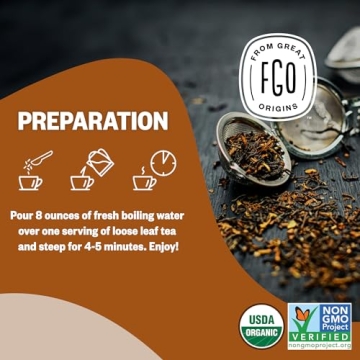 FGO Organic Chai Tea 16 Ounce Loose Leaf Bulk Resealable Bag