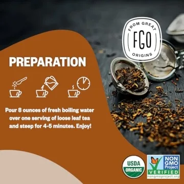 FGO Organic Chai Tea 16 Ounce Loose Leaf Bulk Resealable Bag