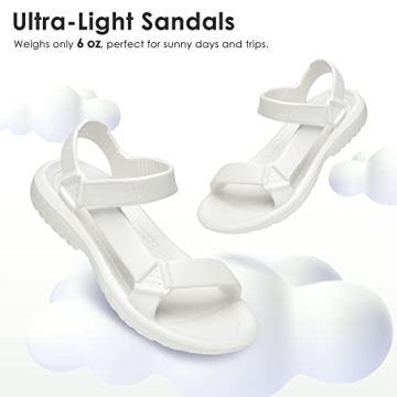 DREAM PAIRS Women's SDSA229W Sport Outdoor Athletic Comfortable Water Sandals, White, Size 9