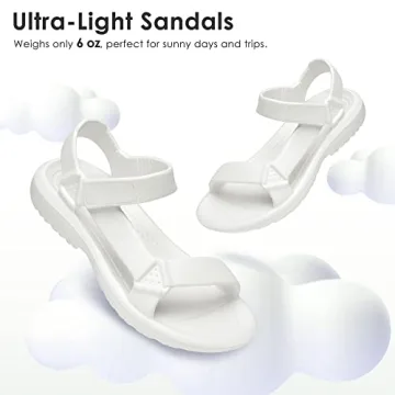 DREAM PAIRS Women's SDSA229W Sport Outdoor Athletic Comfortable Water Sandals, White, Size 9