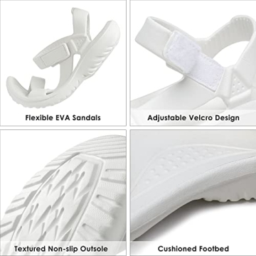 DREAM PAIRS Women's SDSA229W Sport Outdoor Athletic Comfortable Water Sandals, White, Size 9