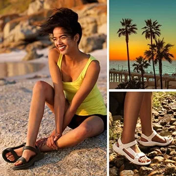 DREAM PAIRS Women's SDSA229W Sport Outdoor Athletic Comfortable Water Sandals, White, Size 9