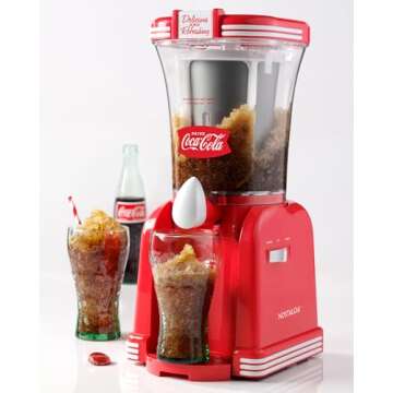 Nostalgia Coca-Cola Frozen Drink Maker and Margarita Machine for Home - 32-Ounce Slushy Maker with S...