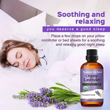 Natural Riches Organic Lavender Essential Oil with Premium Therapeutic Quality Pure USDA Certified - for Diffuser, Aromatherapy, Sleep, Meditation, Candles & Massage - 1 fl. oz.