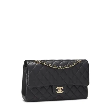 Chanel Pre-Loved Navy Quilted Caviar Classic Double Flap Medium Handbag