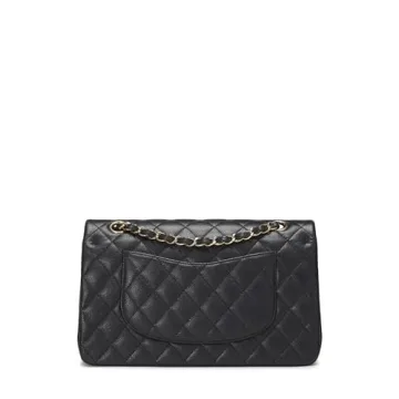 Chanel Pre-Loved Navy Quilted Caviar Classic Double Flap Medium Handbag