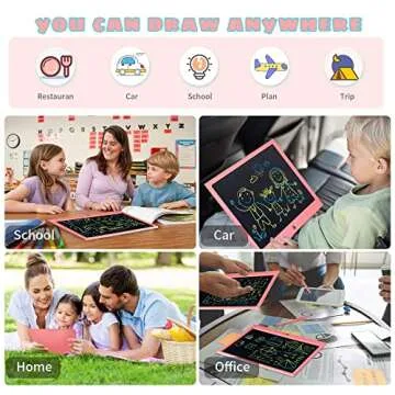LCD Writing Tablet for Kids, 15 Inch Colorful Electronic Doodle Board, Educational Learning Kids Drawing Tablet Toys, Christmas Birthday Gift for 3 4 5 6 7 8 9 Year Old Girls Boy