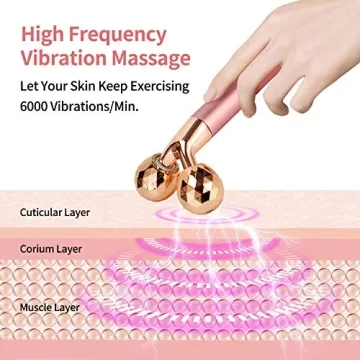 24k Rose Gold 3D Face Massager Roller Kit for Skin Care