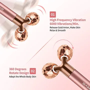 24k Rose Gold 3D Face Massager Roller Kit for Skin Care