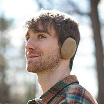 EarCaps JourneyOut Fleece Bandless Ear Warmers/Ear Muffs For Men & Women (Prairie, Medium)
