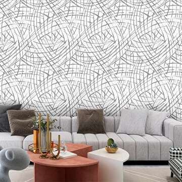 SUNBABY Peel and Stick Wallpaper: Abstract Grey Cat Paw Pattern for Stylish Home Decor