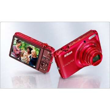 Nikon COOLPIX S6500 Wi-Fi Digital Camera with 12x Zoom (Red)