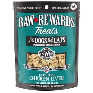 Northwest Naturals Raw Rewards Freeze-Dried Chicken Liver Treats for Dogs and Cats - Bite-Sized Piec...