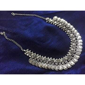 Stylish Oxidised Metal Boho Choker Necklace for Women