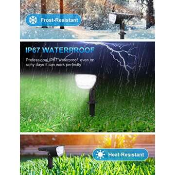 LiBlins Solar Lights Outdoor, 3 Modes & Waterproof Design