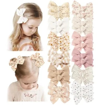 Niceye 24 Pack Baby Girl Hair Clips Set - Handmade Accessories for Girls