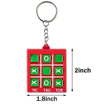 Hicarer Valentines Tic Tac Toe Keychain for Kids Ages 8-12 Party Favors Plastic Keyholders Game for ...